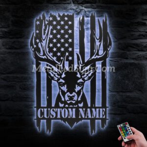 Custom-Us-Patriotic-Deer-Hunting-Metal-Wall-Art-Led-Light-1