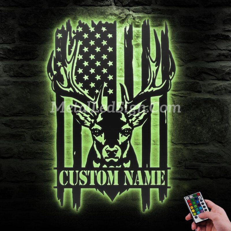 Custom-Us-Patriotic-Deer-Hunting-Metal-Wall-Art-Led-Light-3-2