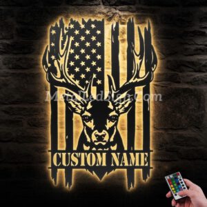 Custom-Us-Patriotic-Deer-Hunting-Metal-Wall-Art-Led-Light-Images-2