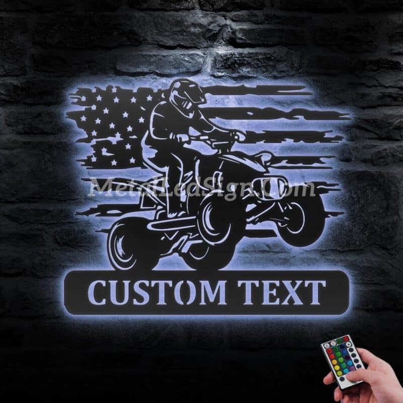 Custom-Us-Quad-Biker-Metal-Wall-Art-Led-Light-3-6