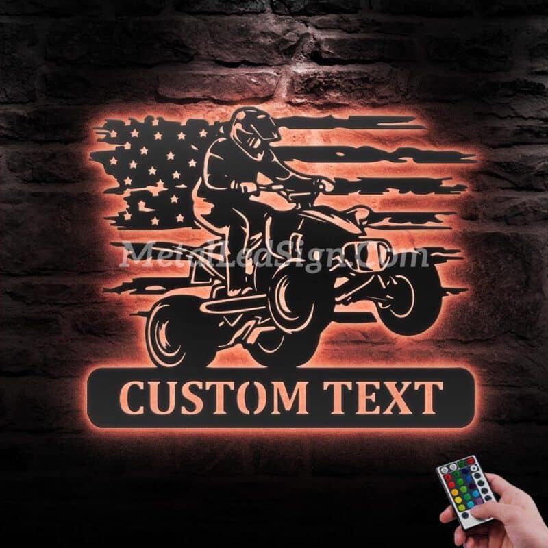 Custom-Us-Quad-Biker-Metal-Wall-Art-Led-Light-5-6