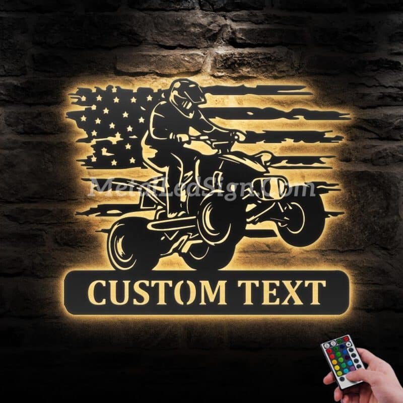 Custom-Us-Quad-Biker-Metal-Wall-Art-Led-Light-Images-6