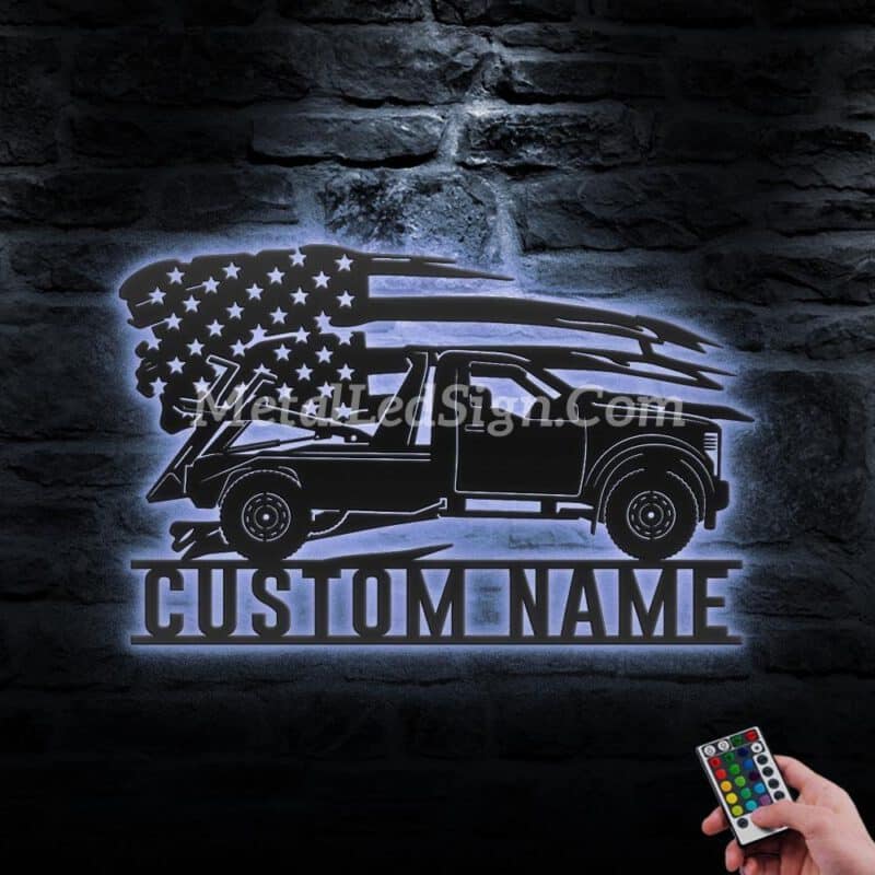 Custom-Us-Rotator-Tow-Truck-Driver-Metal-Wall-Art-Led-Light-3-3