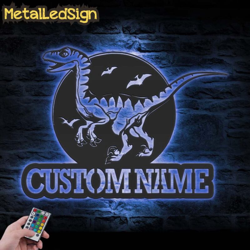 Custom-Velociraptor-Dinosaur-Metal-Wall-Art-LED-Light-5.jpg