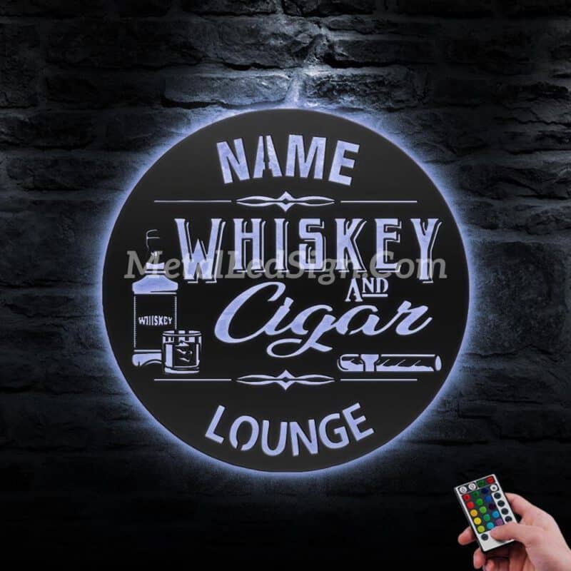 Custom-Whiskey-And-Cigar-Lounge-Metal-Wall-Art-Led-Light-3