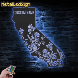 Custom-Wild-Flower-California-State-Metal-Wall-Art-LED-Light-3.jpg