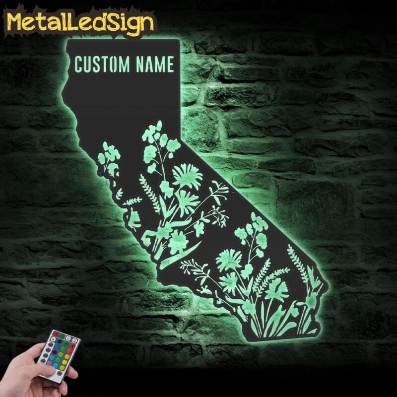 Custom-Wild-Flower-California-State-Metal-Wall-Art-LED-Light-5.jpg