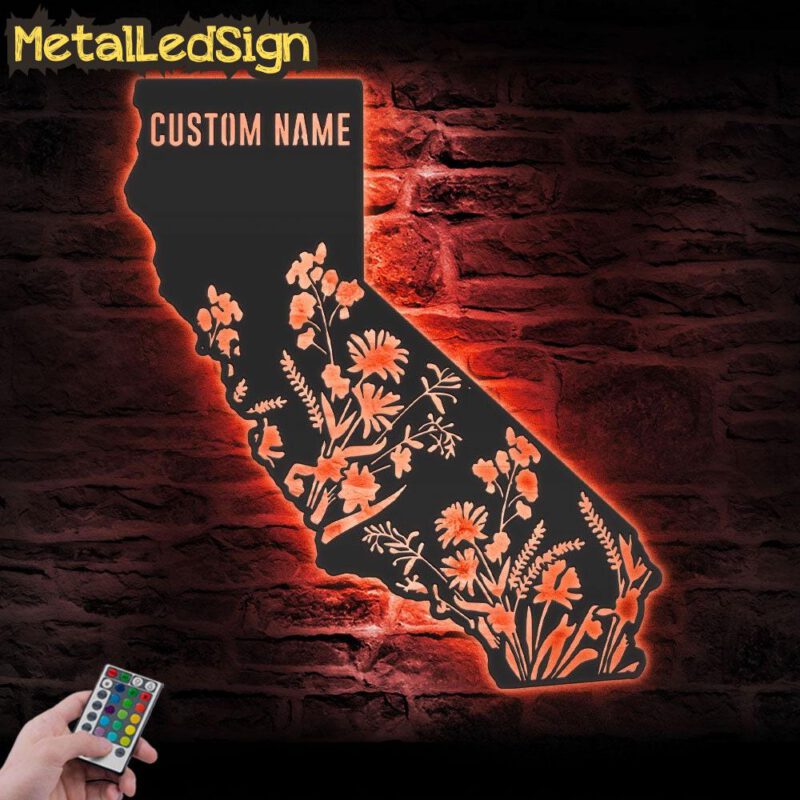 Custom-Wild-Flower-California-State-Metal-Wall-Art-LED-Light-7.jpg