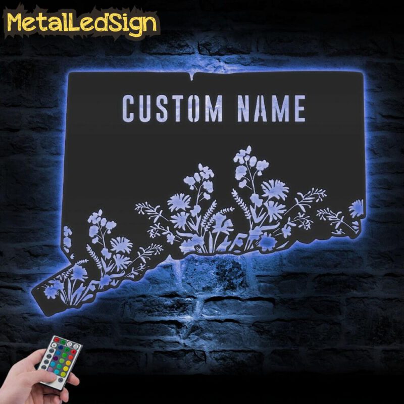 Custom-Wild-Flower-Connecticut-State-Metal-Wall-Art-LED-Light-3.jpg