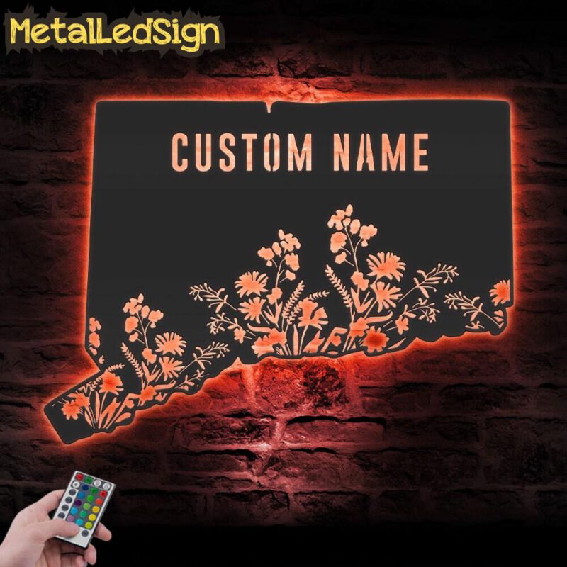 Custom-Wild-Flower-Connecticut-State-Metal-Wall-Art-LED-Light-5.jpg