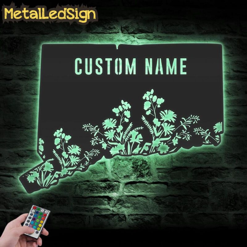 Custom-Wild-Flower-Connecticut-State-Metal-Wall-Art-LED-Light-7.jpg