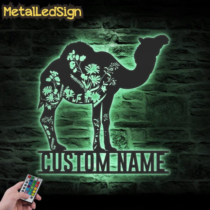 Custom-Wild-Flower-Dromedary-Camel-Metal-Wall-Art-LED-Light-7.jpg