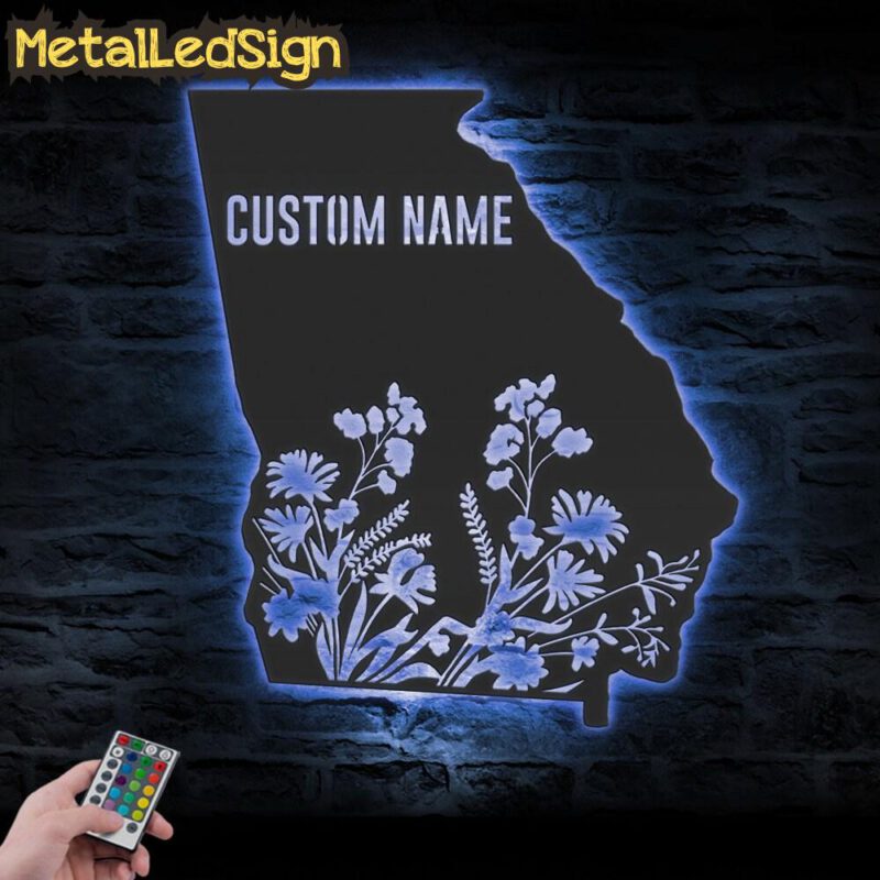 Custom-Wild-Flower-Georgia-State-Metal-Wall-Art-LED-Light-3.jpg