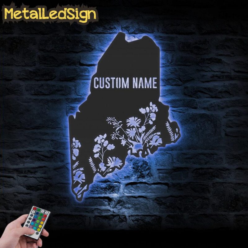 Custom-Wild-Flower-Maine-State-Metal-Wall-Art-LED-Light-3.jpg