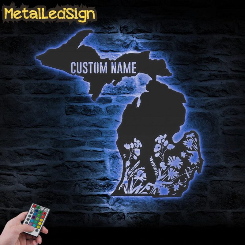 Custom-Wild-Flower-Michigan-State-Metal-Wall-Art-LED-Light-3.jpg