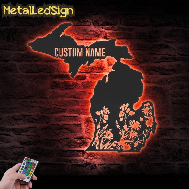 Custom-Wild-Flower-Michigan-State-Metal-Wall-Art-LED-Light-5.jpg