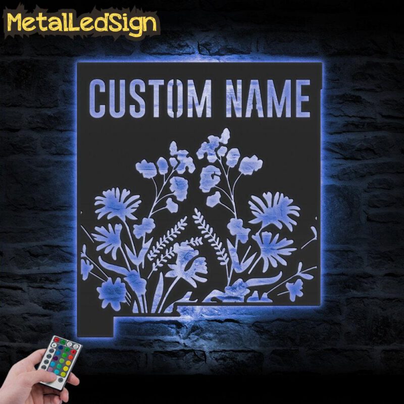 Custom-Wild-Flower-New-Mexico-State-Metal-Wall-Art-LED-Light-3.jpg