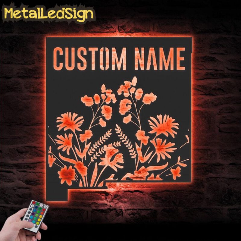 Custom-Wild-Flower-New-Mexico-State-Metal-Wall-Art-LED-Light-5.jpg