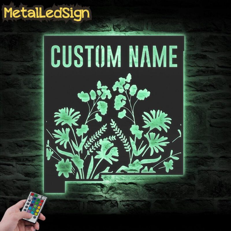 Custom-Wild-Flower-New-Mexico-State-Metal-Wall-Art-LED-Light-7.jpg