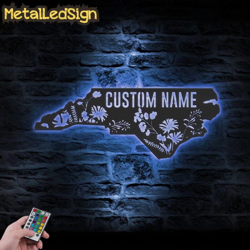 Custom-Wild-Flower-North-Carolina-State-Metal-Wall-Art-LED-Light-3.jpg