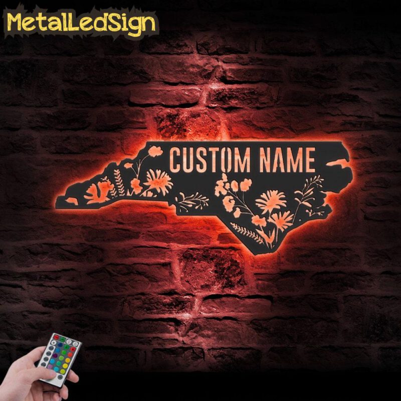 Custom-Wild-Flower-North-Carolina-State-Metal-Wall-Art-LED-Light-5.jpg