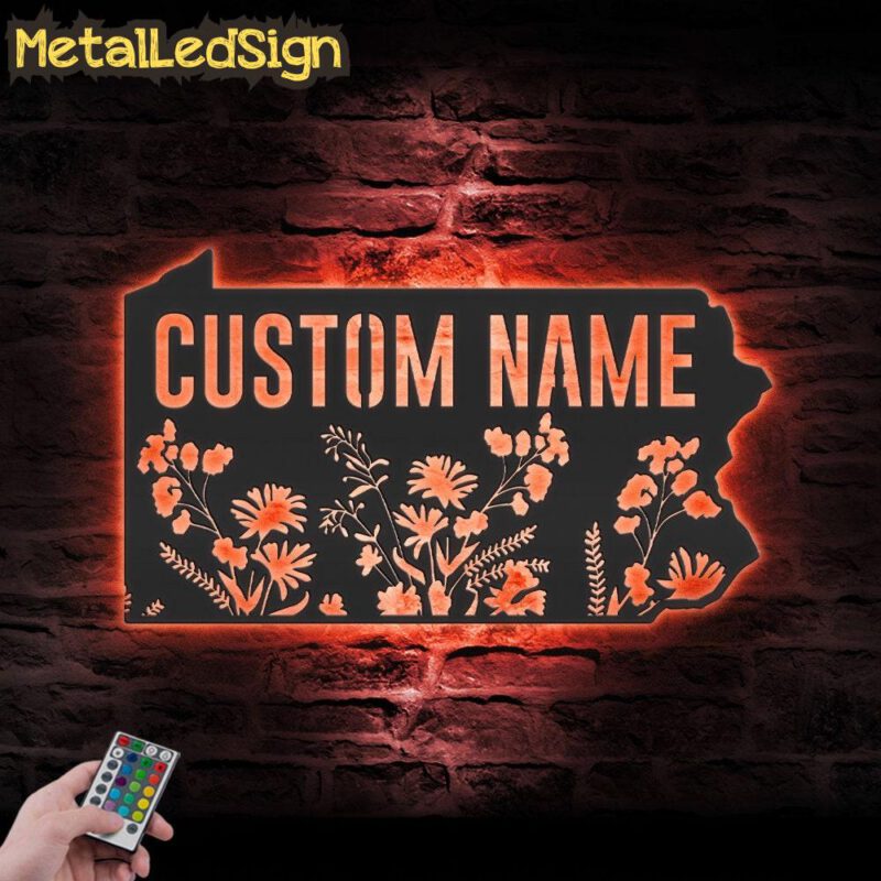 Custom-Wild-Flower-Pennsylvania-State-Metal-Wall-Art-LED-Light-5.jpg