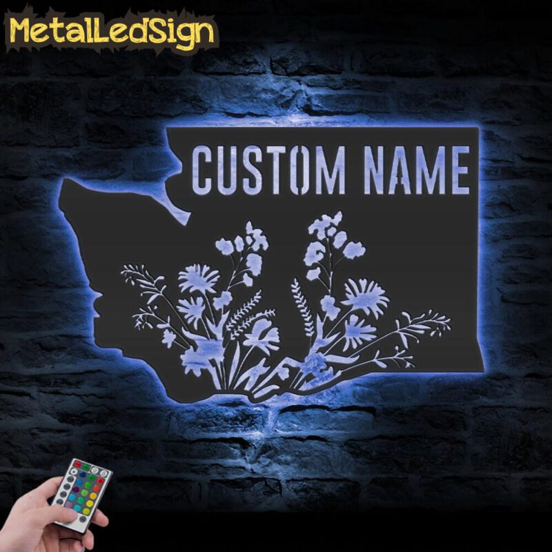 Custom-Wild-Flower-Washington-State-Metal-Wall-Art-LED-Light-3.jpg