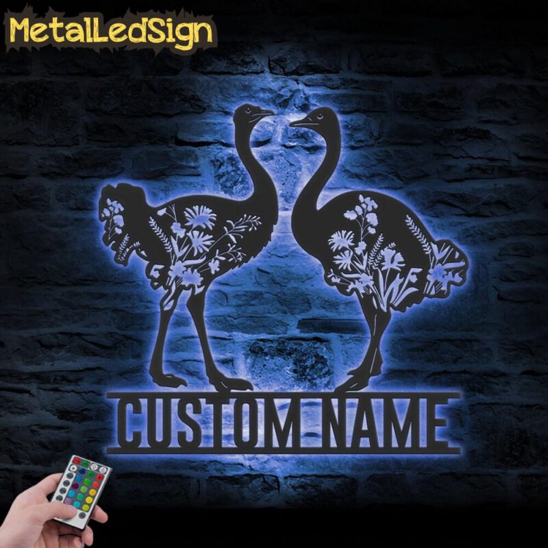 Custom-WildFlower-Couple-Ostrich-Metal-Wall-Art-LED-Light-3.jpg