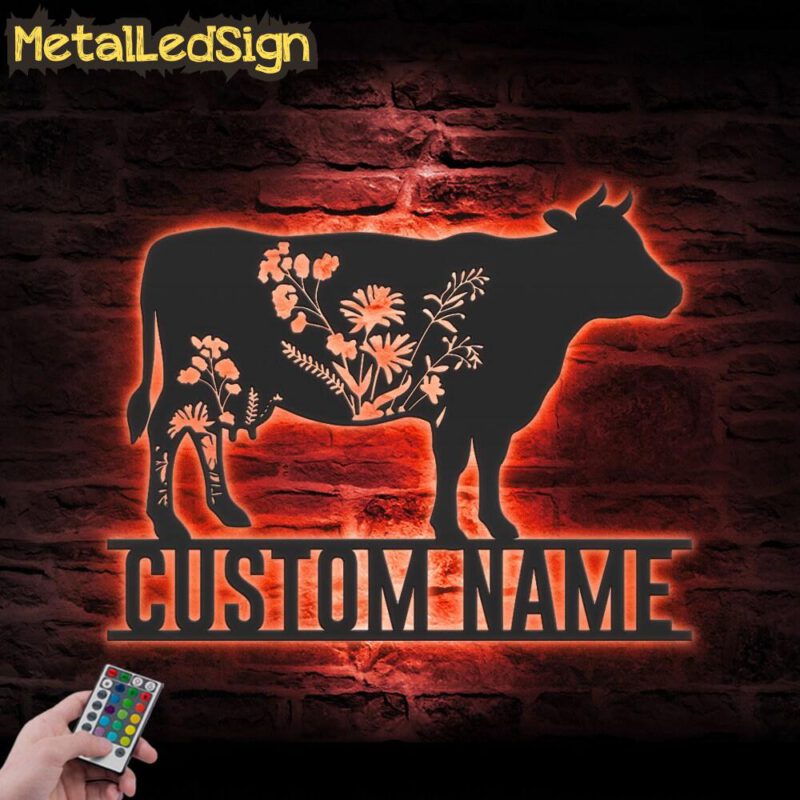 Custom-WildFlower-Cow-Metal-Wall-Art-LED-Light-5.jpg