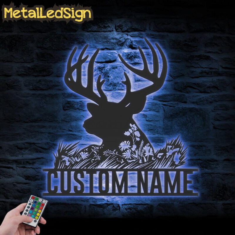 Custom-WildFlower-Deer-ELK-Metal-Wall-Art-LED-Light-3.jpg