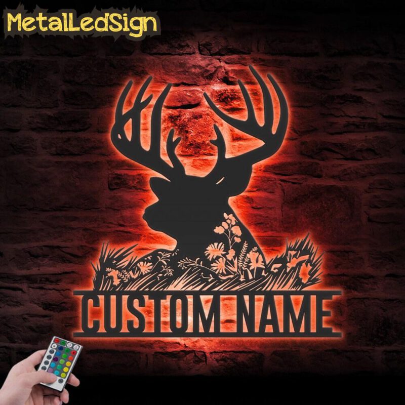 Custom-WildFlower-Deer-ELK-Metal-Wall-Art-LED-Light-5.jpg