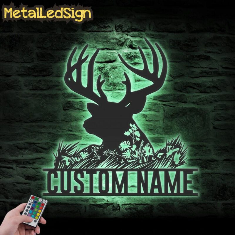 Custom-WildFlower-Deer-ELK-Metal-Wall-Art-LED-Light-7.jpg