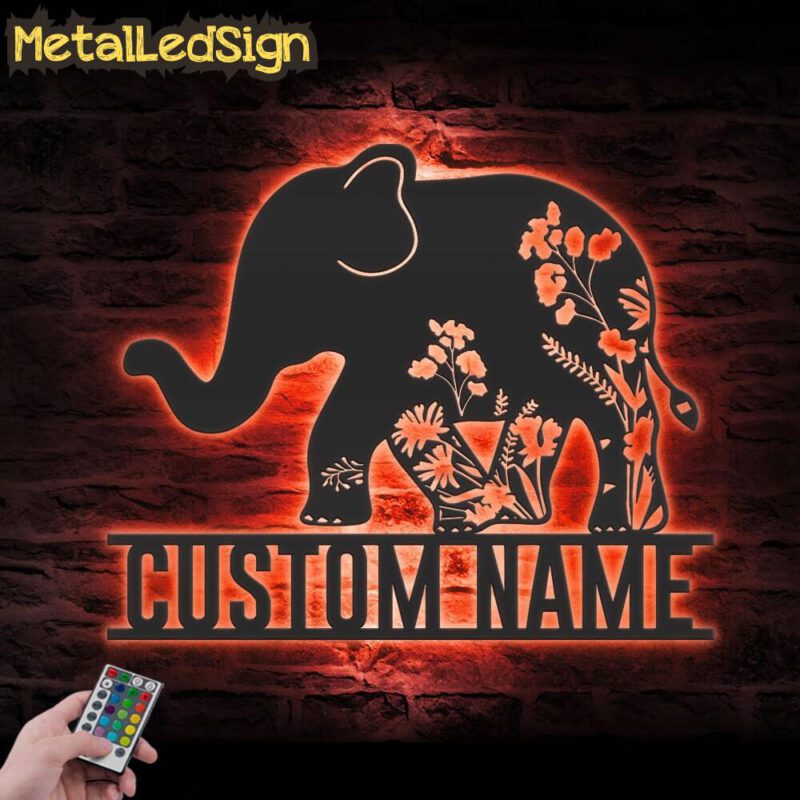 Custom-WildFlower-Elephant-Metal-Wall-Art-LED-Light-5.jpg