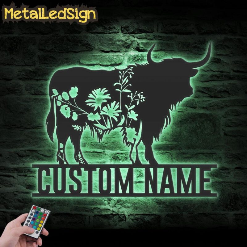 Custom-WildFlower-Highland-Cow-Metal-Wall-Art-LED-Light-7.jpg