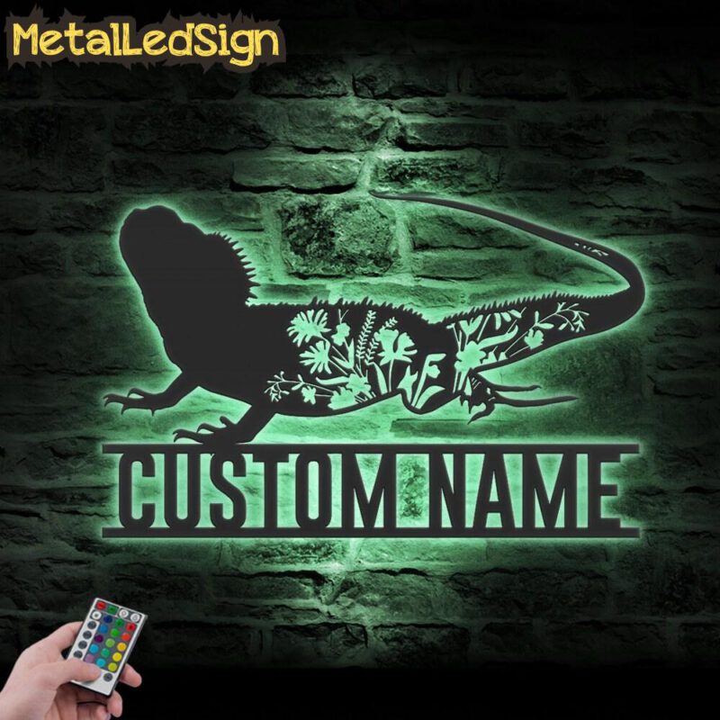 Custom-WildFlower-Iguana-Lizard-Metal-Wall-Art-LED-Light-7.jpg