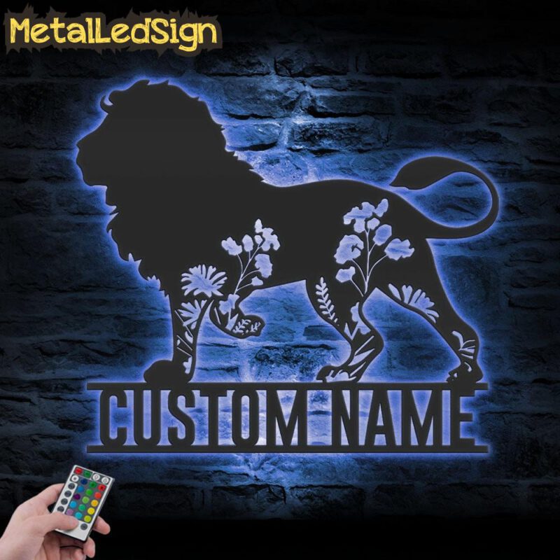 Custom-WildFlower-Lion-Metal-Wall-Art-LED-Light-3.jpg