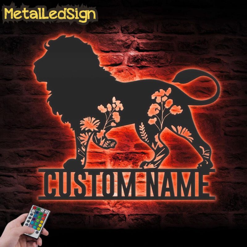 Custom-WildFlower-Lion-Metal-Wall-Art-LED-Light-5.jpg