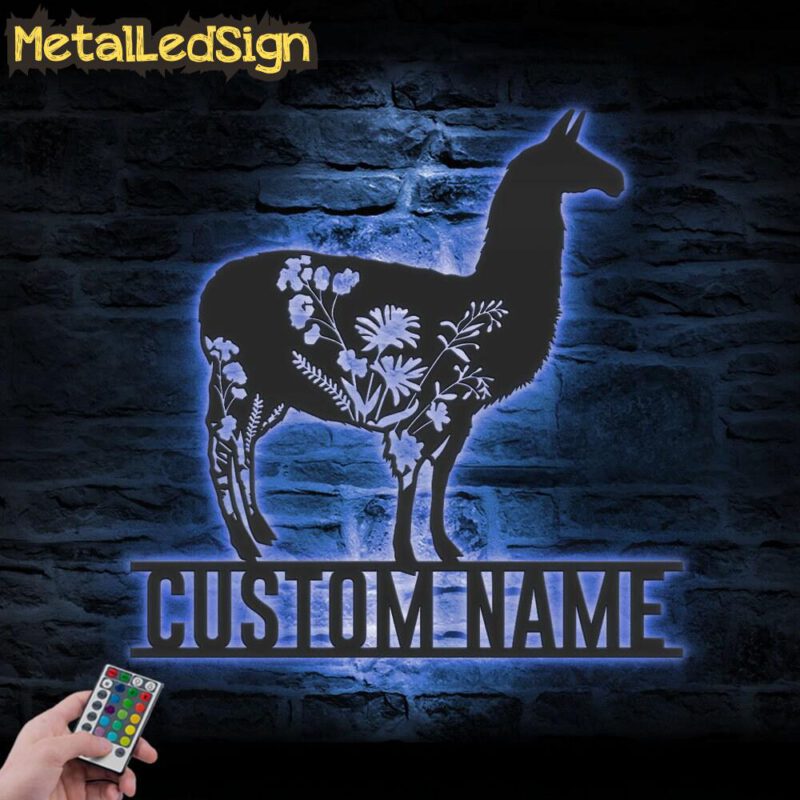 Custom-WildFlower-Llama-Metal-Wall-Art-LED-Light-3.jpg