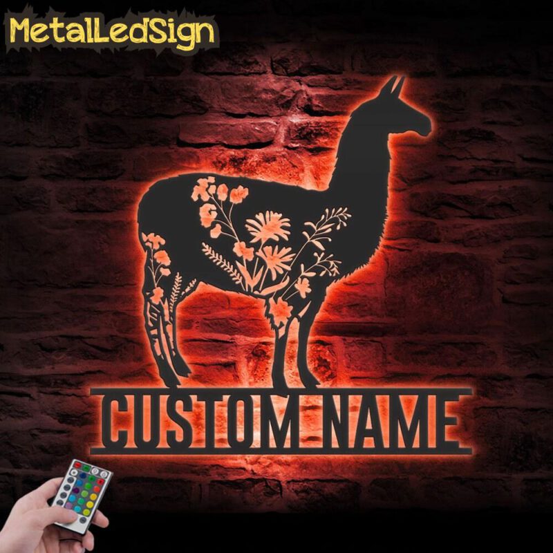 Custom-WildFlower-Llama-Metal-Wall-Art-LED-Light-5.jpg