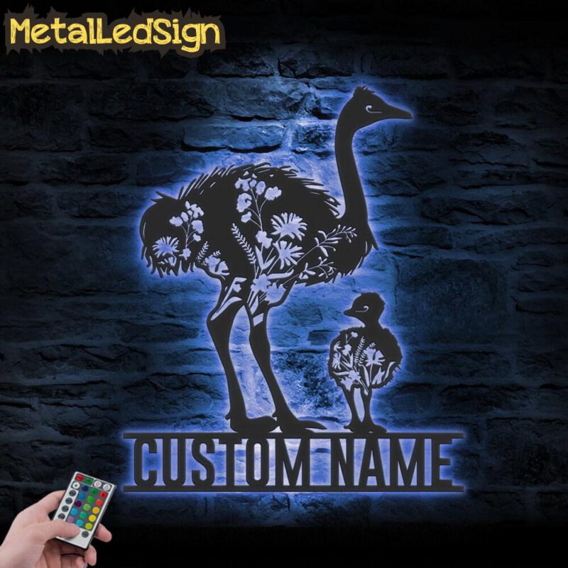 Custom-WildFlower-Ostrich-Mom-Child-Metal-Wall-Art-LED-Light-3.jpg