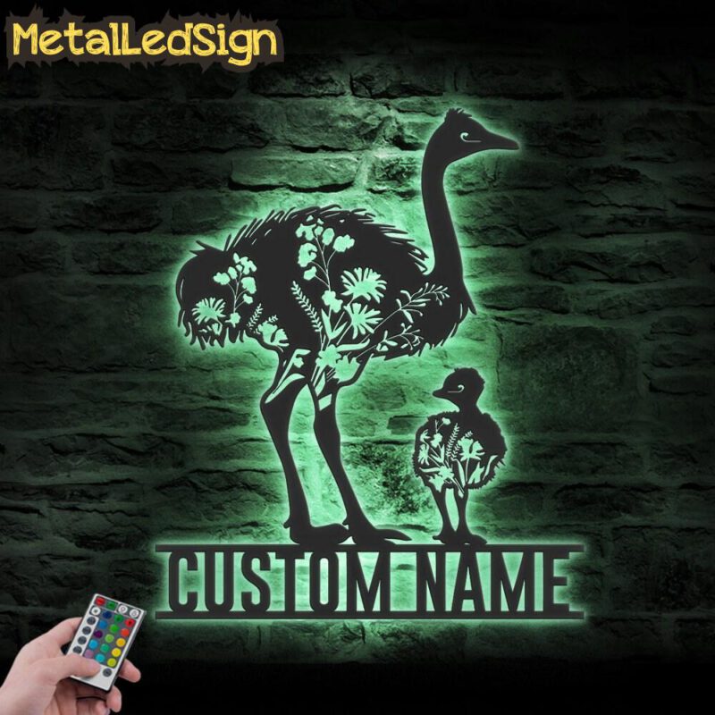 Custom-WildFlower-Ostrich-Mom-Child-Metal-Wall-Art-LED-Light-7.jpg