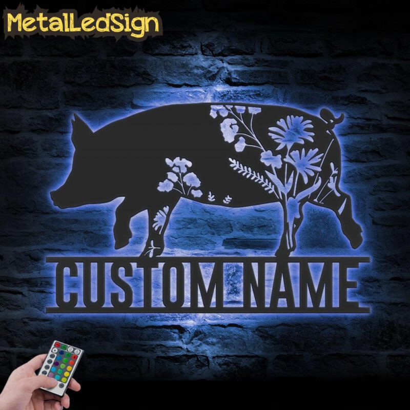 Custom-WildFlower-Pig-Metal-Wall-Art-LED-Light-3.jpg