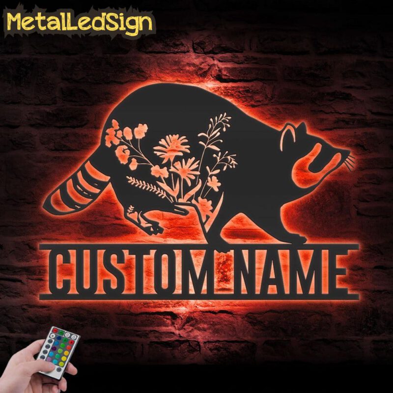 Custom-WildFlower-Raccoon-Metal-Wall-Art-LED-Light-5.jpg