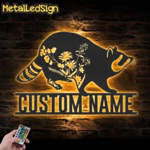 Custom-WildFlower-Raccoon-Metal-Wall-Art-LED-Light-Images.jpg