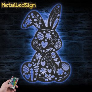 Cute-Floral-Rabbit-Metal-Wall-Art-LED-Light-3.jpg