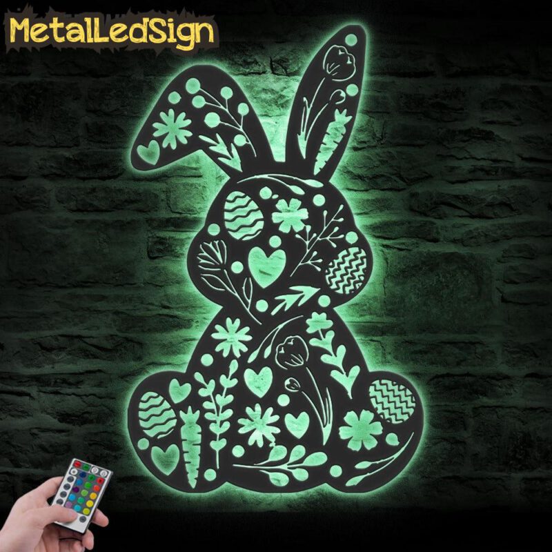 Cute-Floral-Rabbit-Metal-Wall-Art-LED-Light-7.jpg