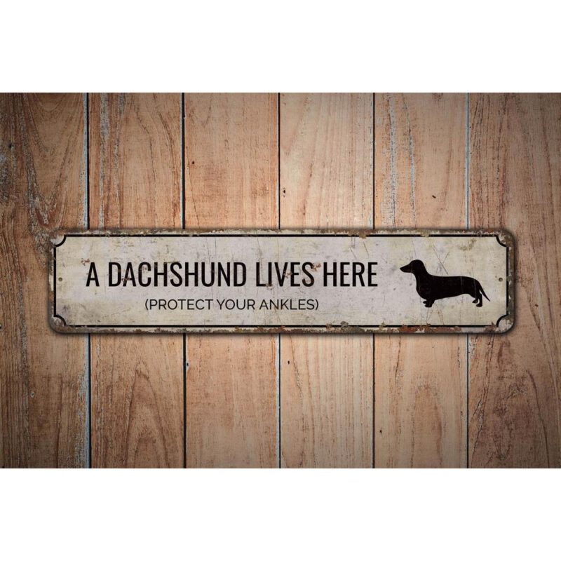 Dachshund-Lives-Here-Premium-Quality-Rustic-Metal-Sign-Images