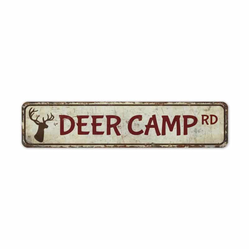 Deer-Camp-Road-Sign-Premium-Quality-Rustic-Metal-Sign-2