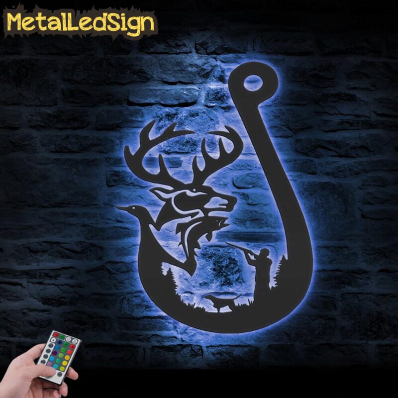 Deer-Duck-And-Fish-Hunting-Metal-Wall-Art-LED-Light-3.jpg