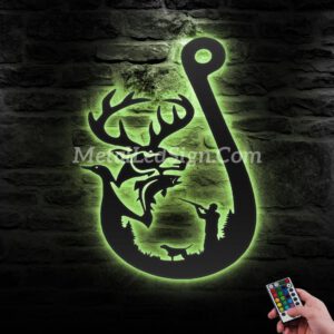 Deer-Duck-And-Fish-Hunting-Metal-Wall-Art-Led-Light-6